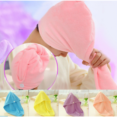 Hot selling Womens Girls Ladies Magic Quick Dry Bath Hair Drying Towel / Head Wrap Hat Makeup Cosmetics Cap Bathing Tool